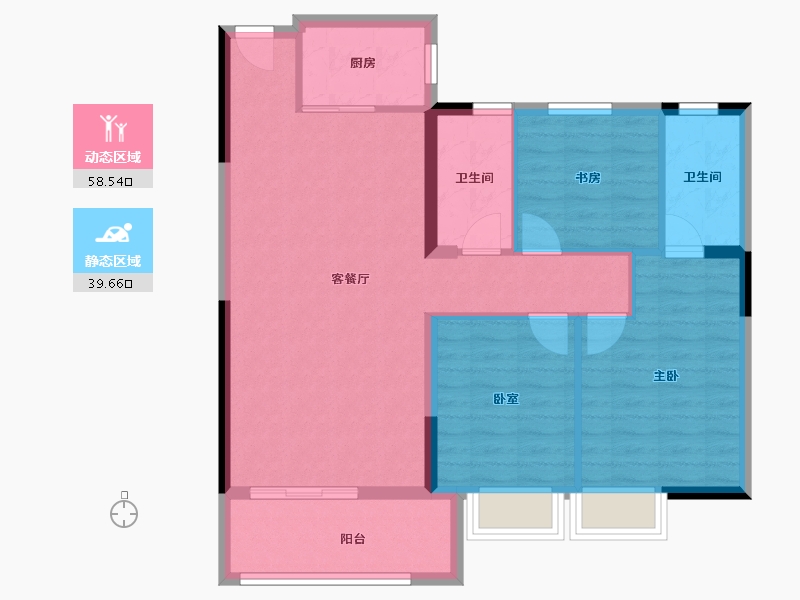 湖南省-常德市-环宇格林小镇-88.71-户型库-动静分区