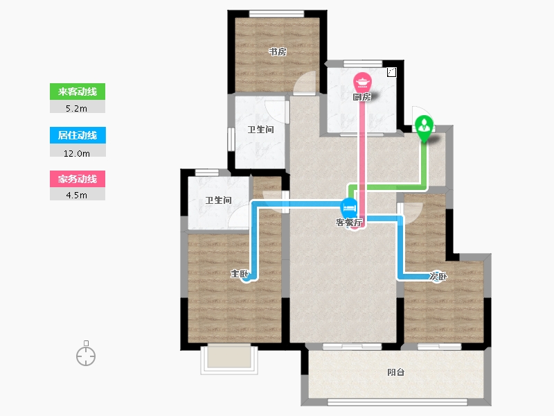 安徽省-阜阳市-新城云昱东方-88.00-户型库-动静线