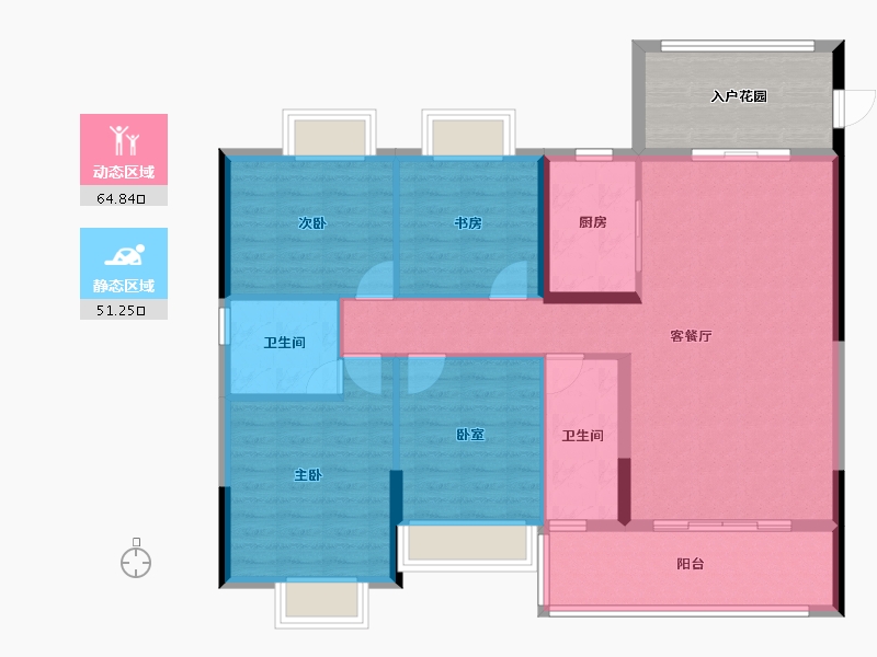 湖南省-常德市-环宇格林小镇-113.71-户型库-动静分区