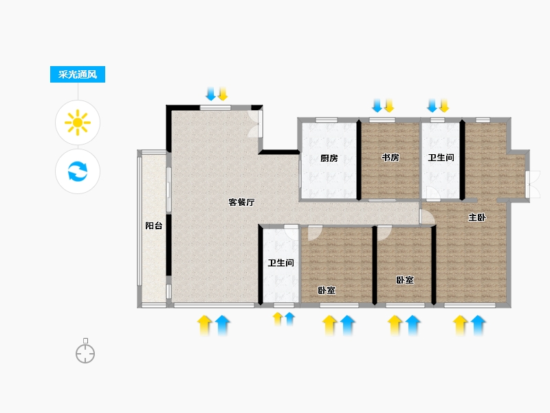 河南省-周口市-昌建·外滩壹号-186.40-户型库-采光通风