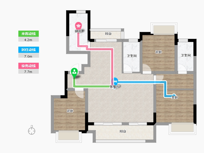 江西省-赣州市-润达国际环球港-91.97-户型库-动静线