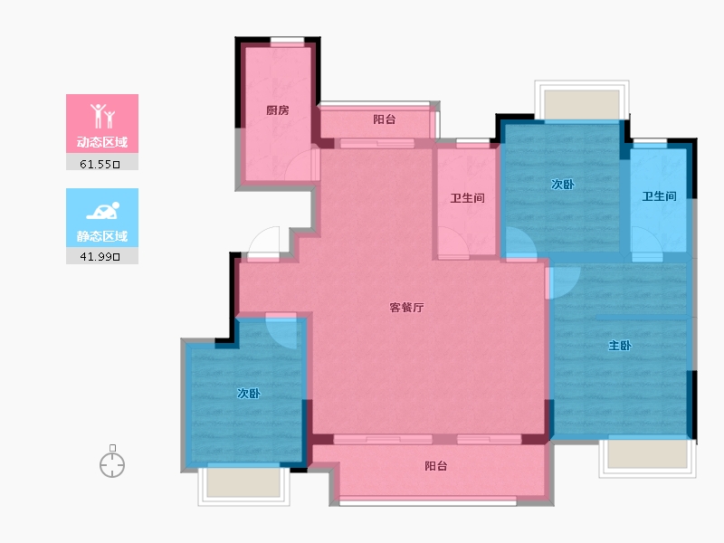 江西省-赣州市-润达国际环球港-91.97-户型库-动静分区