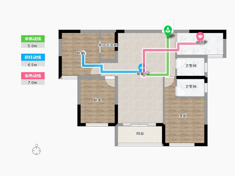 河南省-驻马店市-嘉和院子-86.44-户型库-动静线