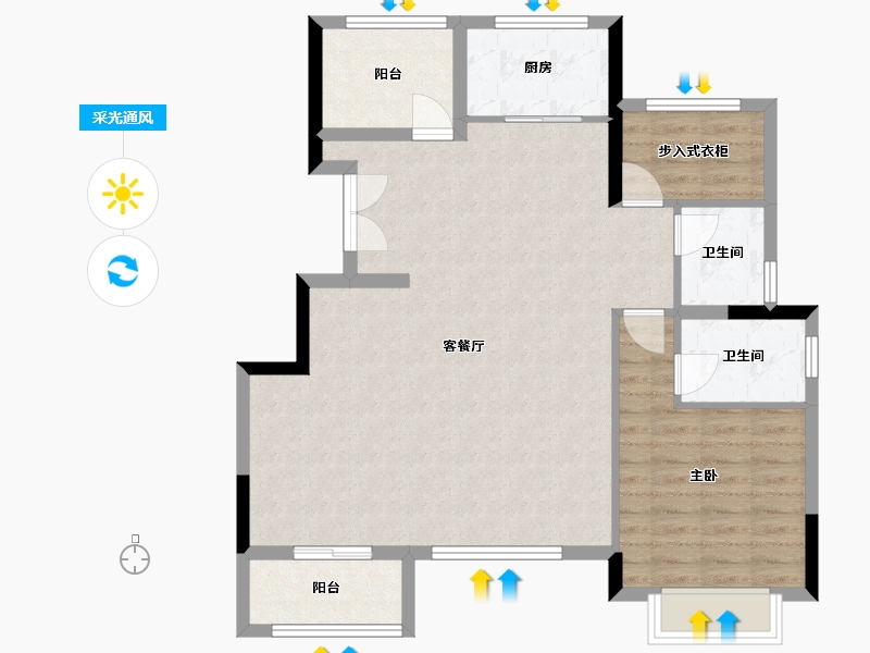 浙江省-金华市-11-90.00-户型库-采光通风