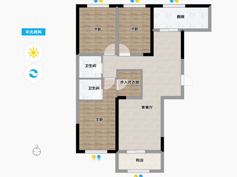 河北省-承德市-豪庭御景二期-93.15-户型库-采光通风