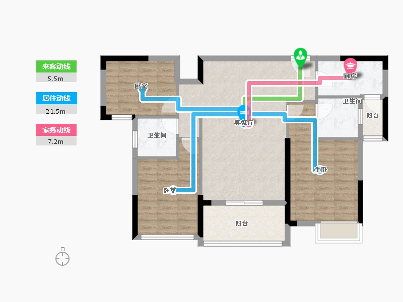 湖北省-黄冈市-中昊·河阅-95.18-户型库-动静线