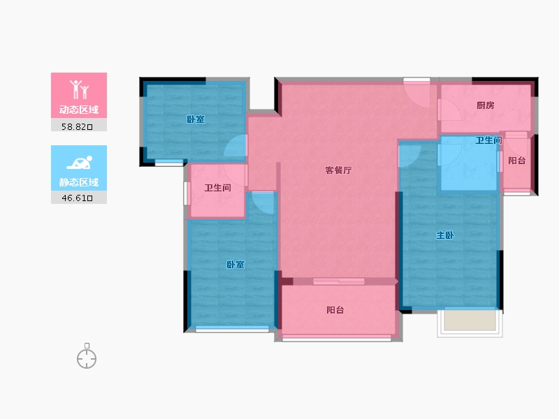 湖北省-黄冈市-中昊·河阅-95.18-户型库-动静分区