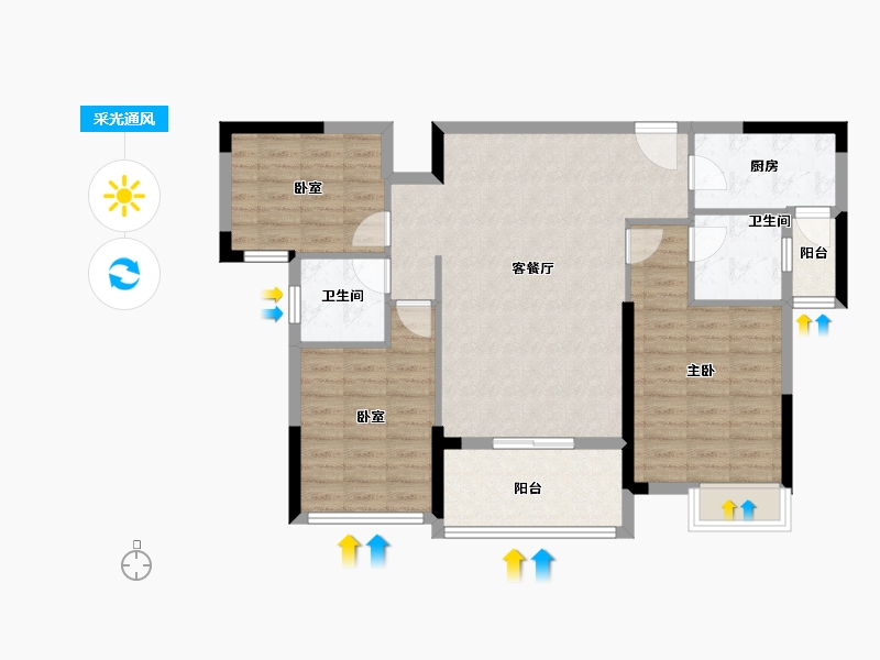 湖北省-黄冈市-中昊·河阅-95.18-户型库-采光通风