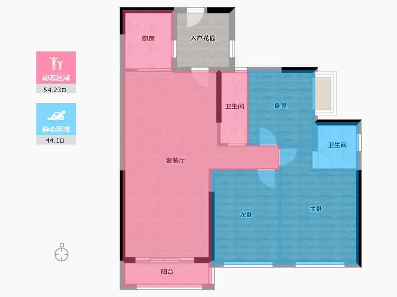 广东省-云浮市-筠城林语春天-95.11-户型库-动静分区