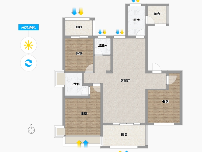 河南省-驻马店市-嘉和院子-108.15-户型库-采光通风