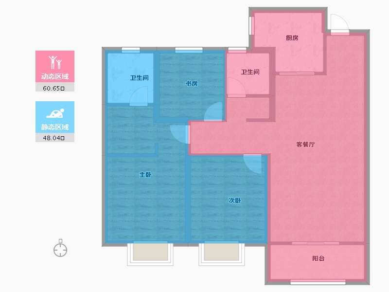 山东省-聊城市-锦绣新都荟-97.59-户型库-动静分区