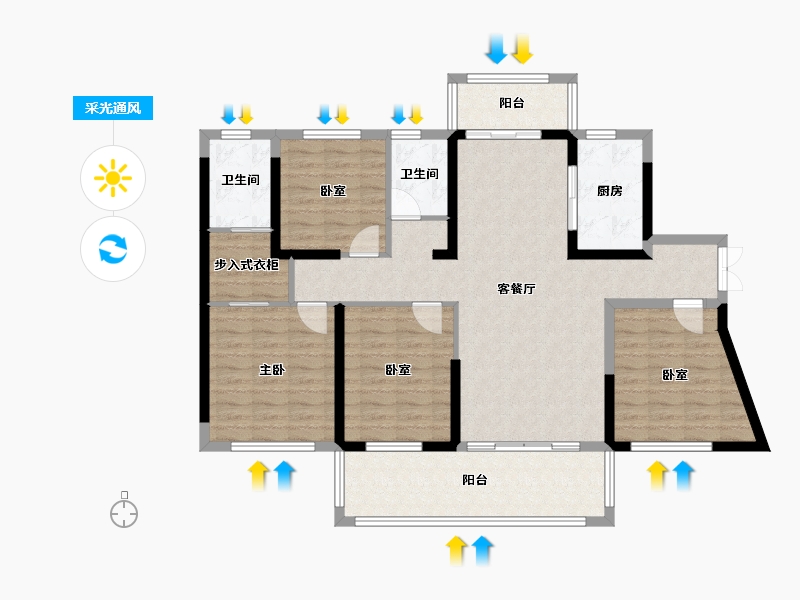 广西壮族自治区-玉林市-佳润·康桥-115.69-户型库-采光通风