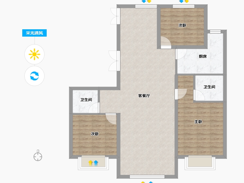 河北省-沧州市-御河新城-97.96-户型库-采光通风