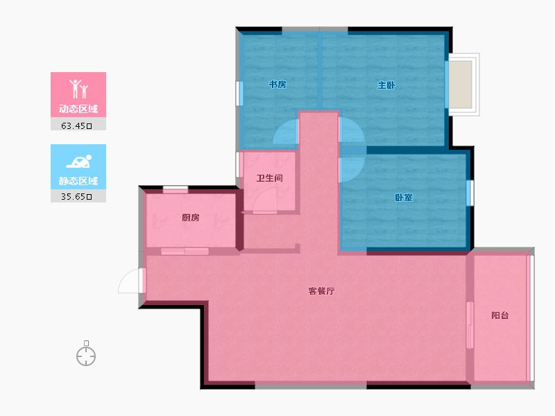 甘肃省-陇南市-鸿迪城上城-89.11-户型库-动静分区