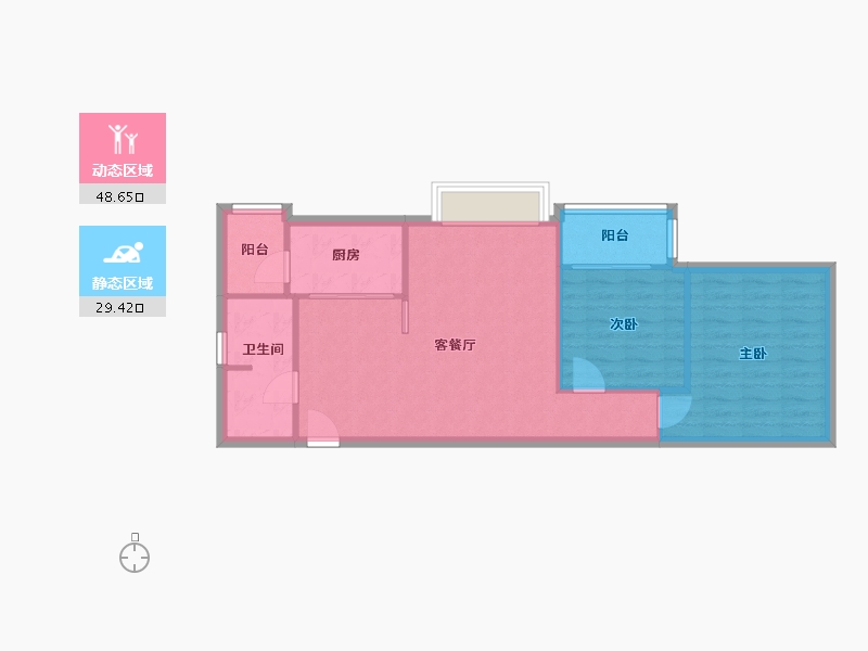 北京-北京市-鸿业兴园-76.00-户型库-动静分区