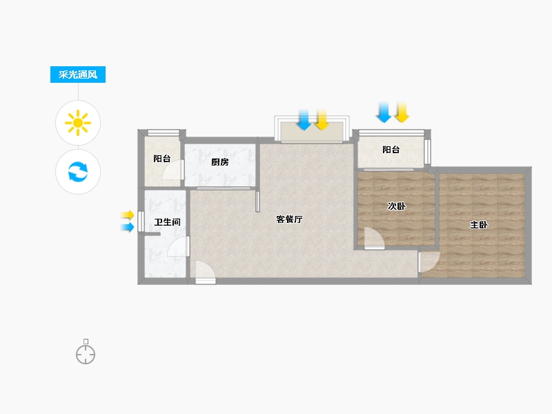 北京-北京市-鸿业兴园-76.00-户型库-采光通风