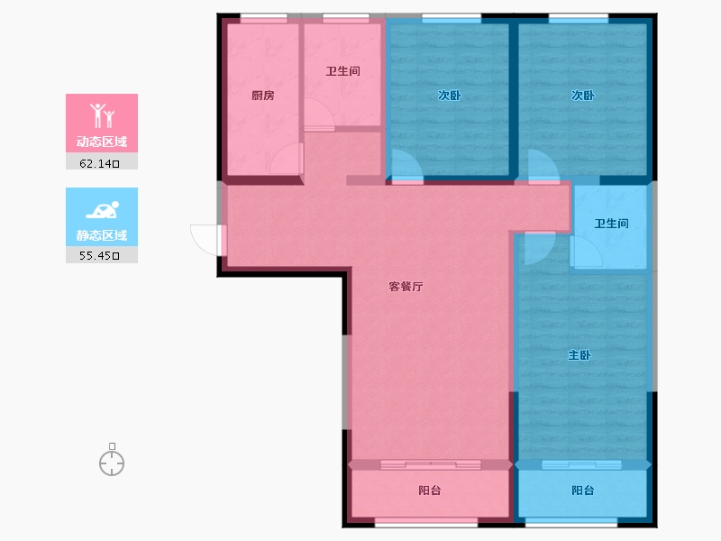 河北省-沧州市-御河新城-105.14-户型库-动静分区