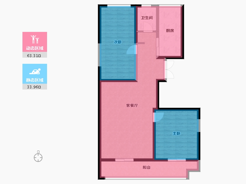 海南省-海口市-衍宏悦府-86.93-户型库-动静分区