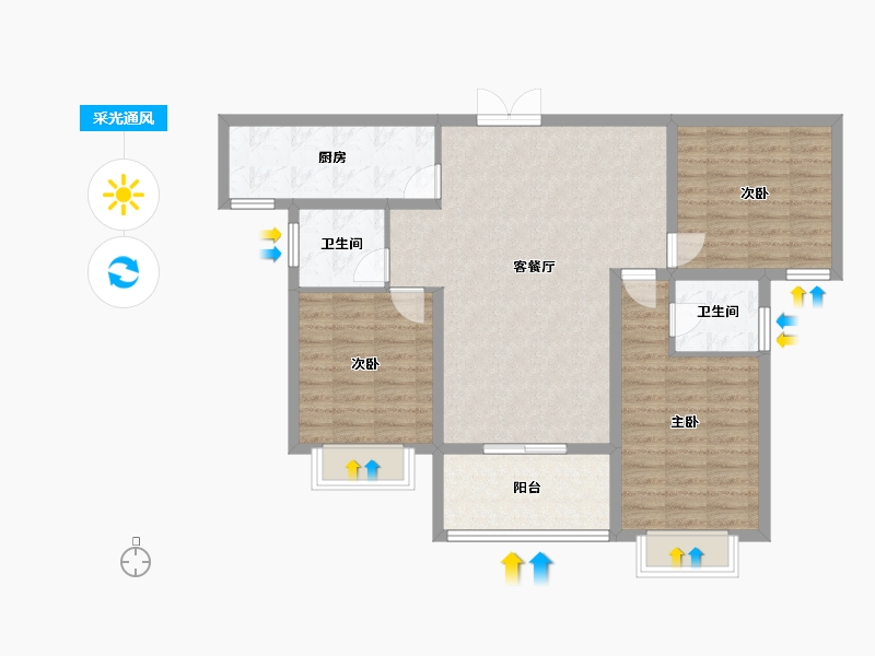 山西省-运城市-盛邦城-96.13-户型库-采光通风