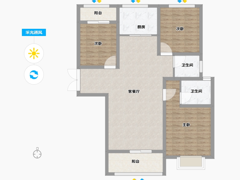 山西省-运城市-盛邦城-103.01-户型库-采光通风