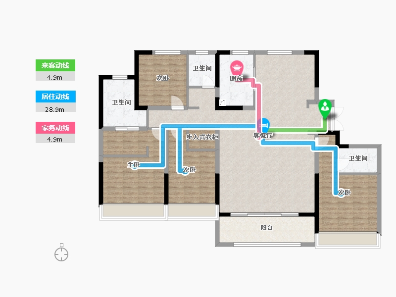 江苏省-苏州市-国泰云栖-152.80-户型库-动静线