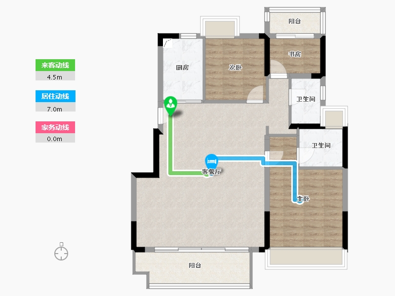 江苏省-苏州市-玖珑台-94.40-户型库-动静线