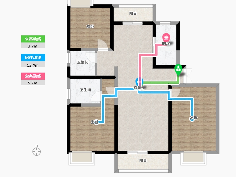 海南省-海口市-衍宏悦府-98.88-户型库-动静线