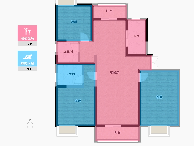 海南省-海口市-衍宏悦府-98.88-户型库-动静分区