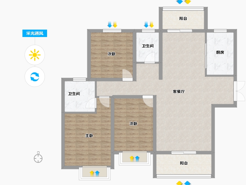 山西省-运城市-盛邦城-112.03-户型库-采光通风