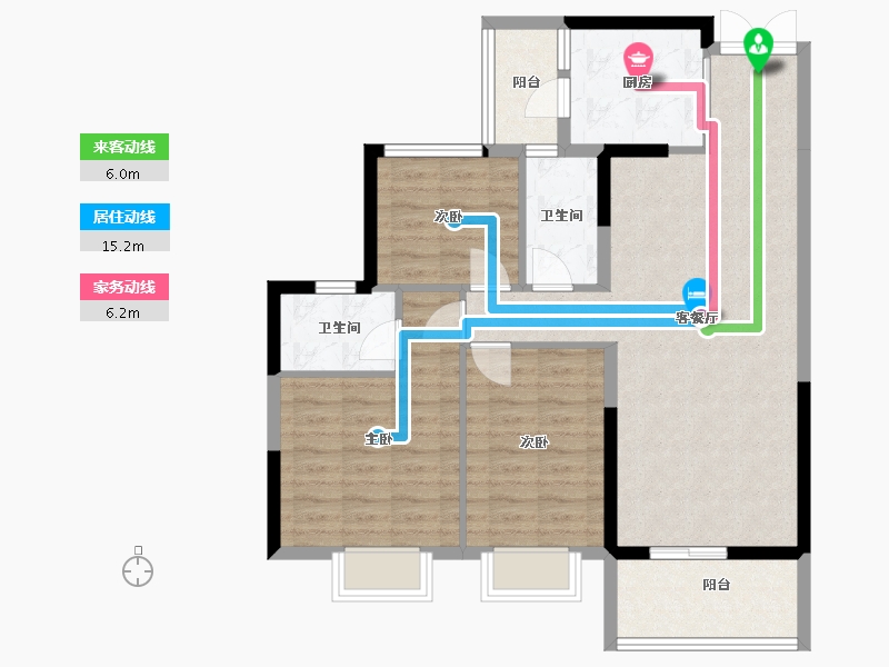 广东省-云浮市-翔顺筠粤豪苑-88.28-户型库-动静线