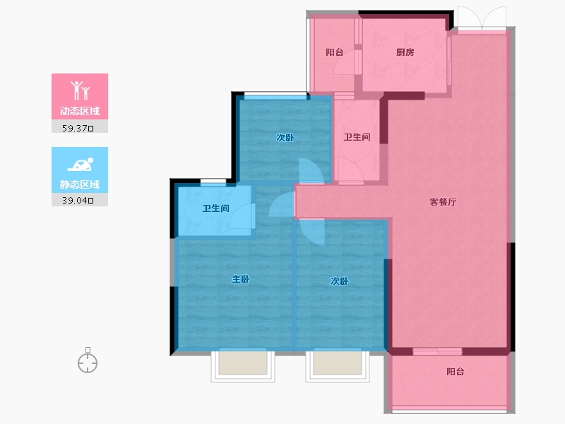 广东省-云浮市-翔顺筠粤豪苑-88.28-户型库-动静分区