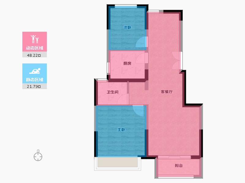 河南省-郑州市-正商绿镜花园二号院-80.00-户型库-动静分区