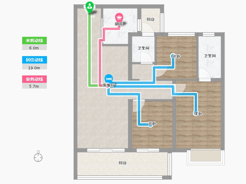 云南省-昆明市-万科公园城市-89.00-户型库-动静线