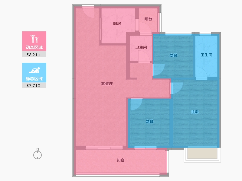 云南省-昆明市-万科公园城市-89.00-户型库-动静分区