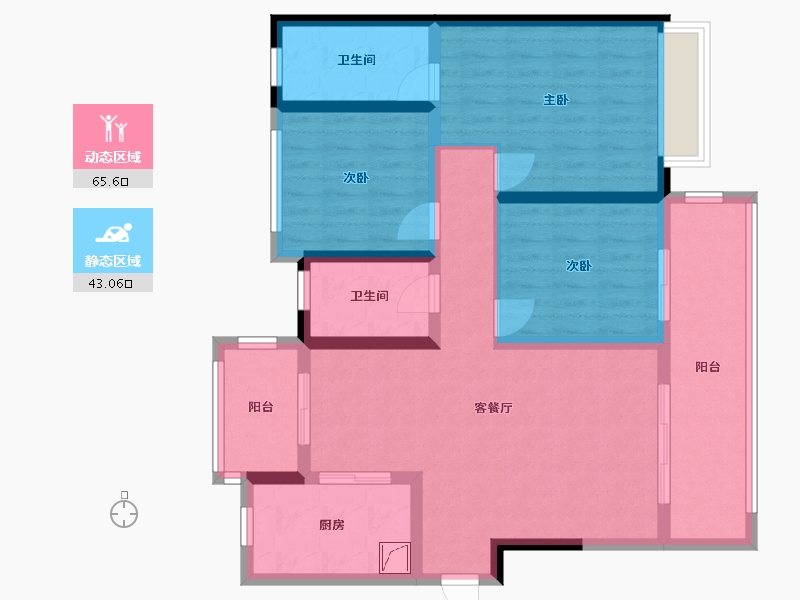 陕西省-宝鸡市-聚旺峯尚-110.00-户型库-动静分区