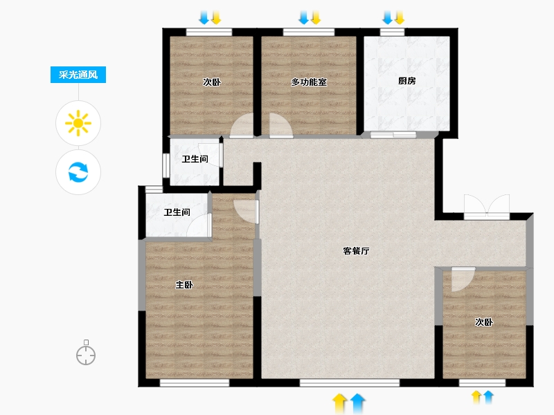 内蒙古自治区-鄂尔多斯市-达拉特旗碧桂园御府-116.15-户型库-采光通风