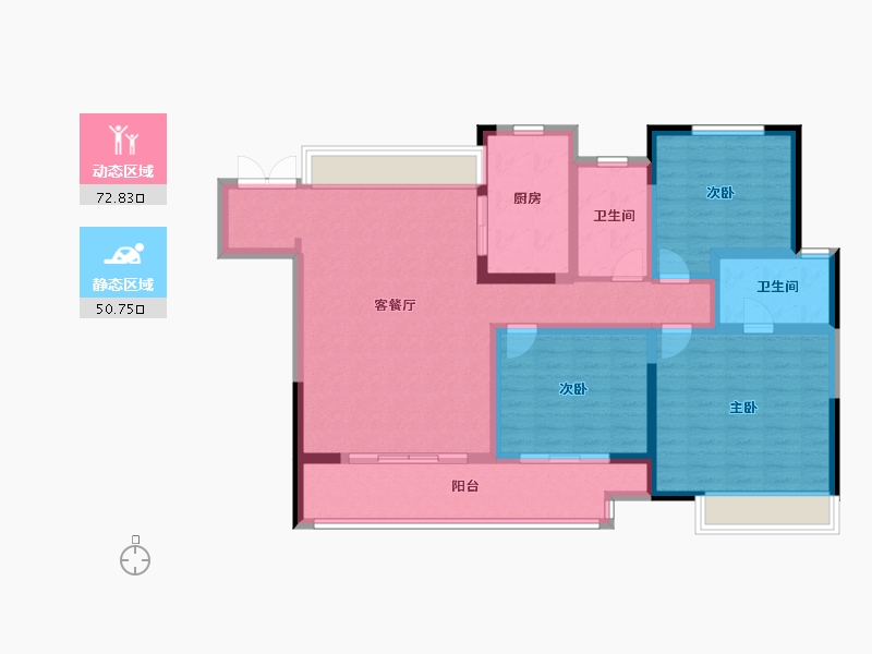 山东省-滨州市-滨州滨城吾悦广场-110.41-户型库-动静分区