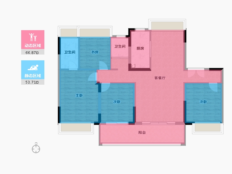 江苏省-苏州市-玖珑台-108.89-户型库-动静分区