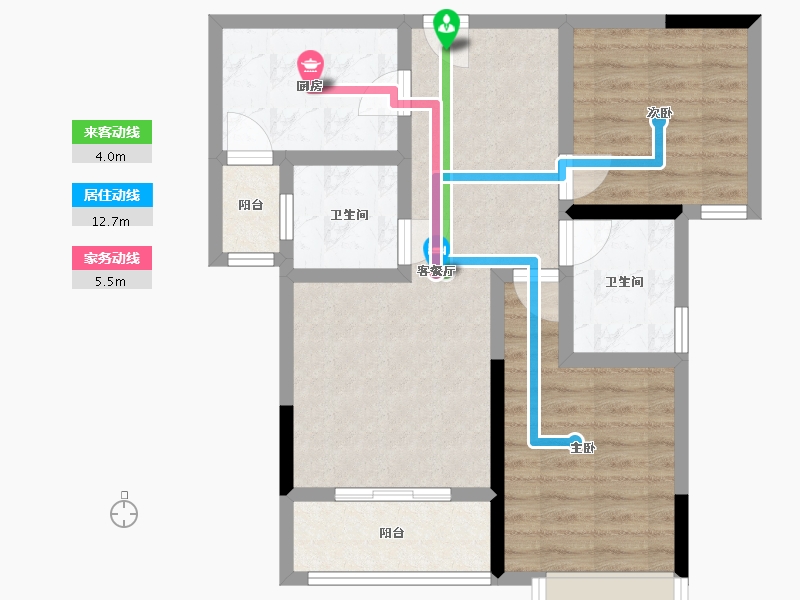 河南省-驻马店市-信合壹号院-70.00-户型库-动静线