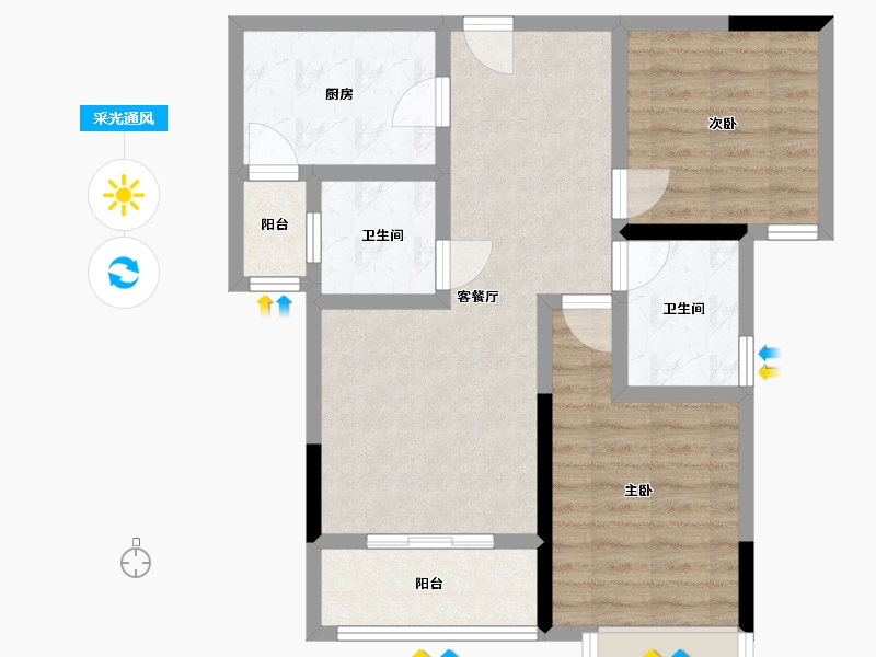 河南省-驻马店市-信合壹号院-70.00-户型库-采光通风