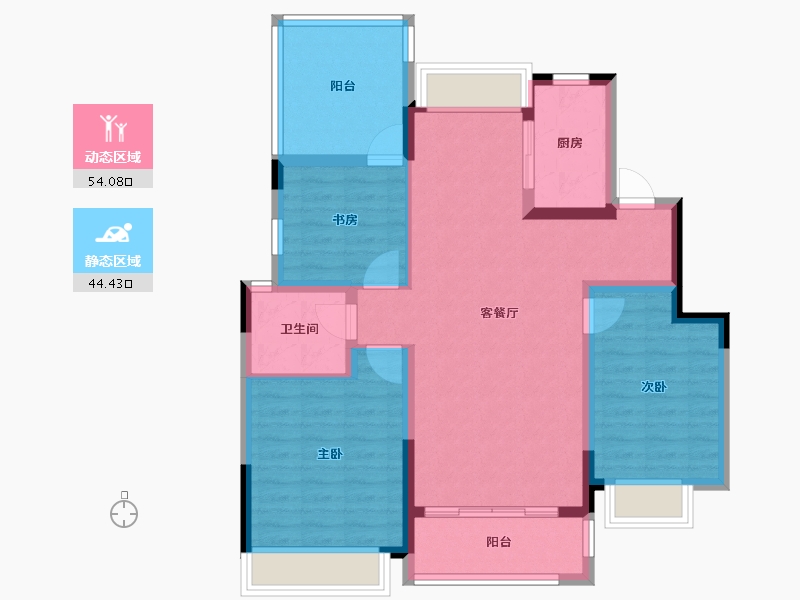 四川省-成都市-福星惠誉江山语-87.89-户型库-动静分区