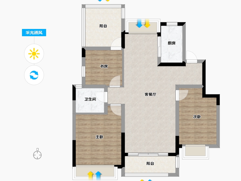 四川省-成都市-福星惠誉江山语-87.89-户型库-采光通风