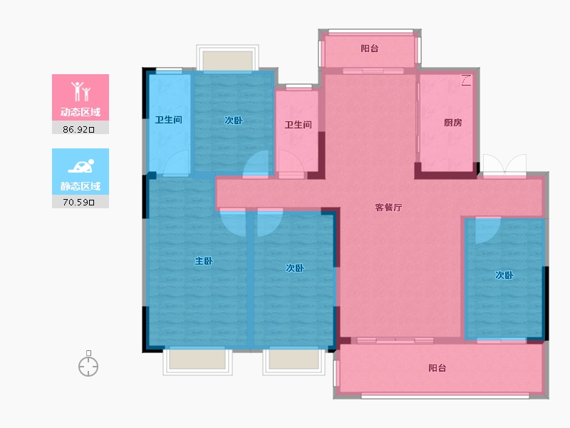 江西省-宜春市-新城·缘悦-142.61-户型库-动静分区