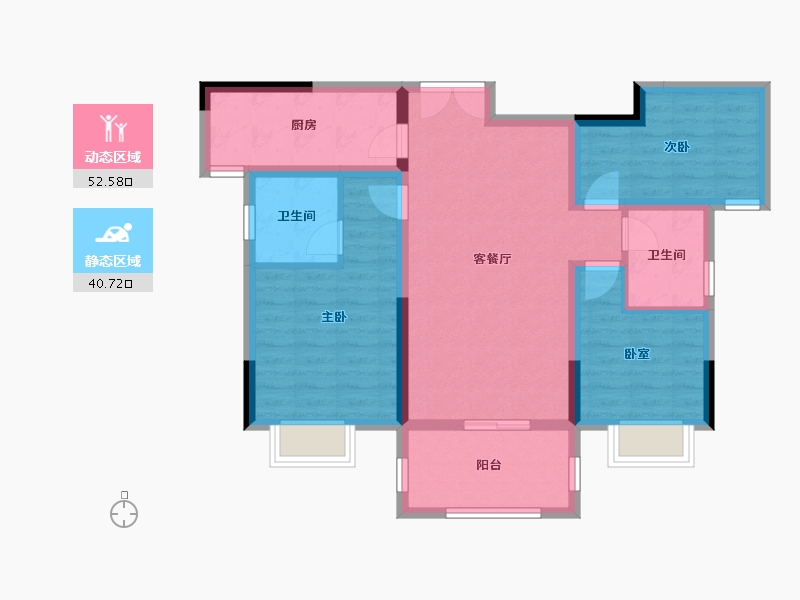 江西省-吉安市-创天河畔-82.67-户型库-动静分区