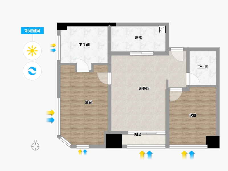 广东省-深圳市-大中华环球金融中心-75.02-户型库-采光通风