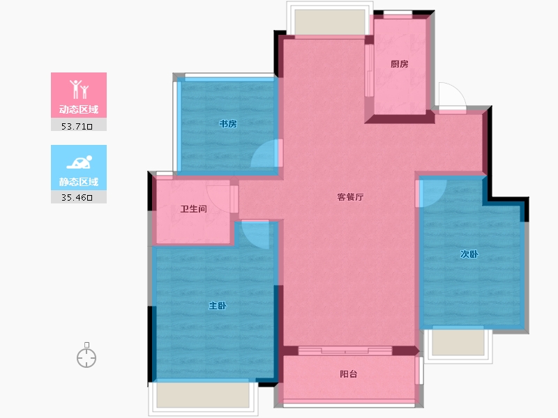 四川省-成都市-福星惠誉江山语-79.29-户型库-动静分区