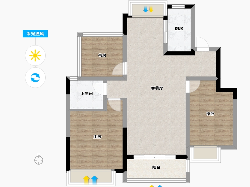 四川省-成都市-福星惠誉江山语-79.29-户型库-采光通风