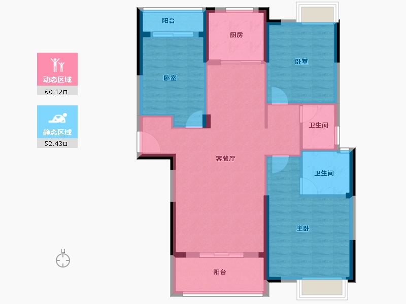 湖北省-黄冈市-中昊·河阅-101.93-户型库-动静分区