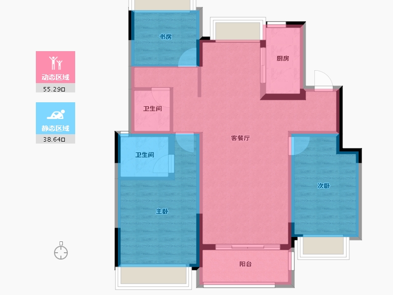 四川省-成都市-福星惠誉江山语-83.38-户型库-动静分区