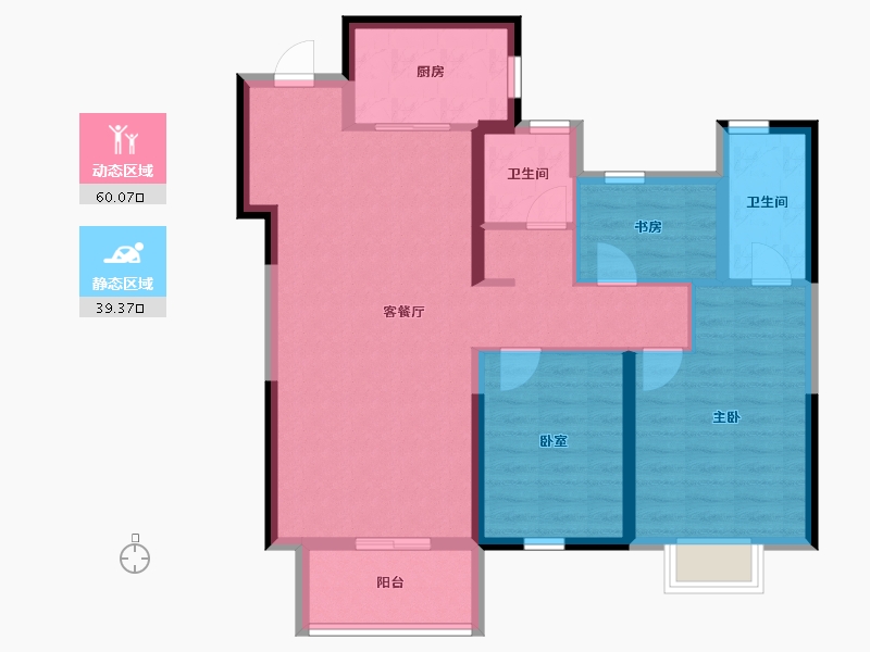 甘肃省-陇南市-鸿迪城上城-88.88-户型库-动静分区